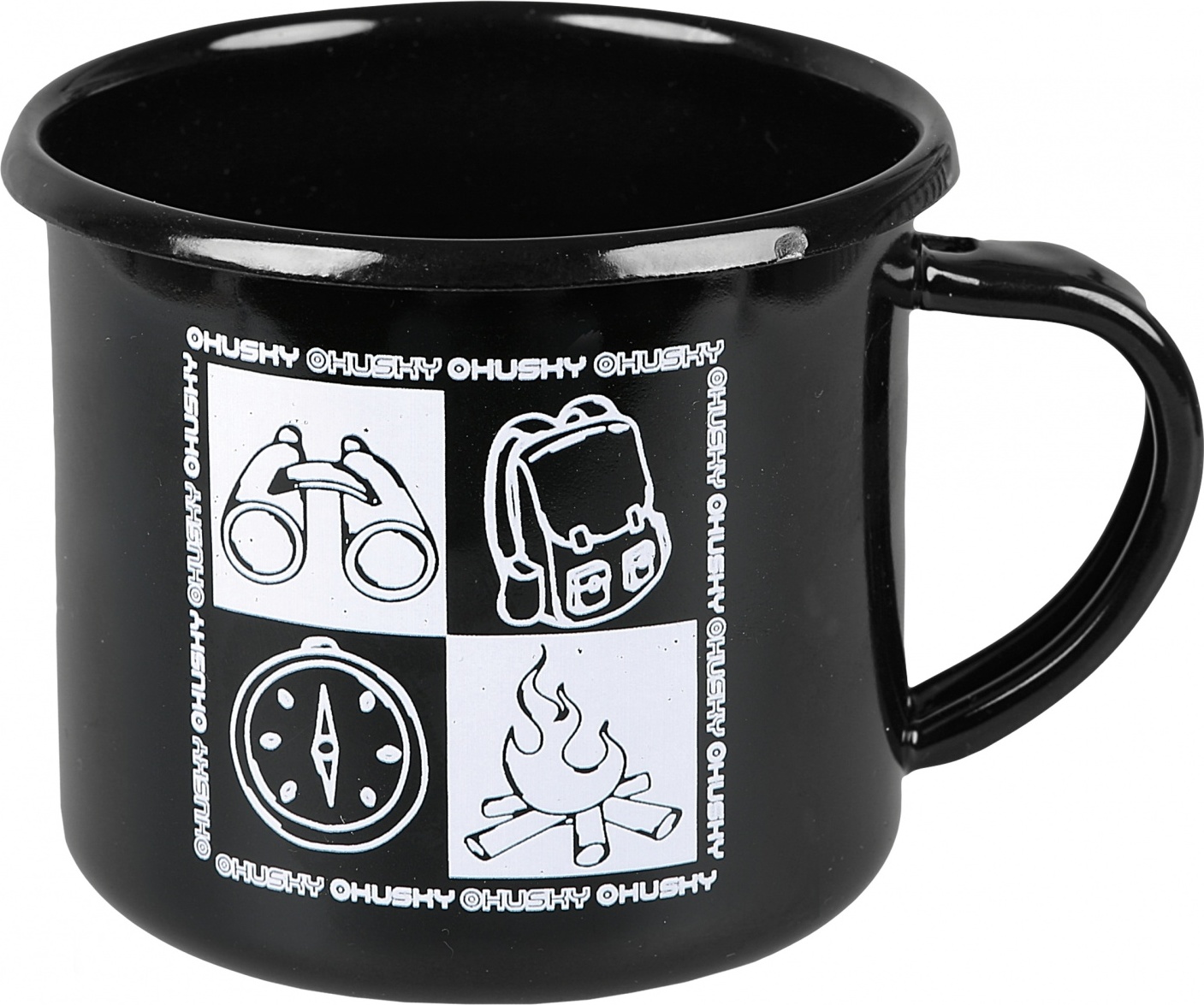 Plechový hrnek HUSKY camping-černý Velikost: onesize