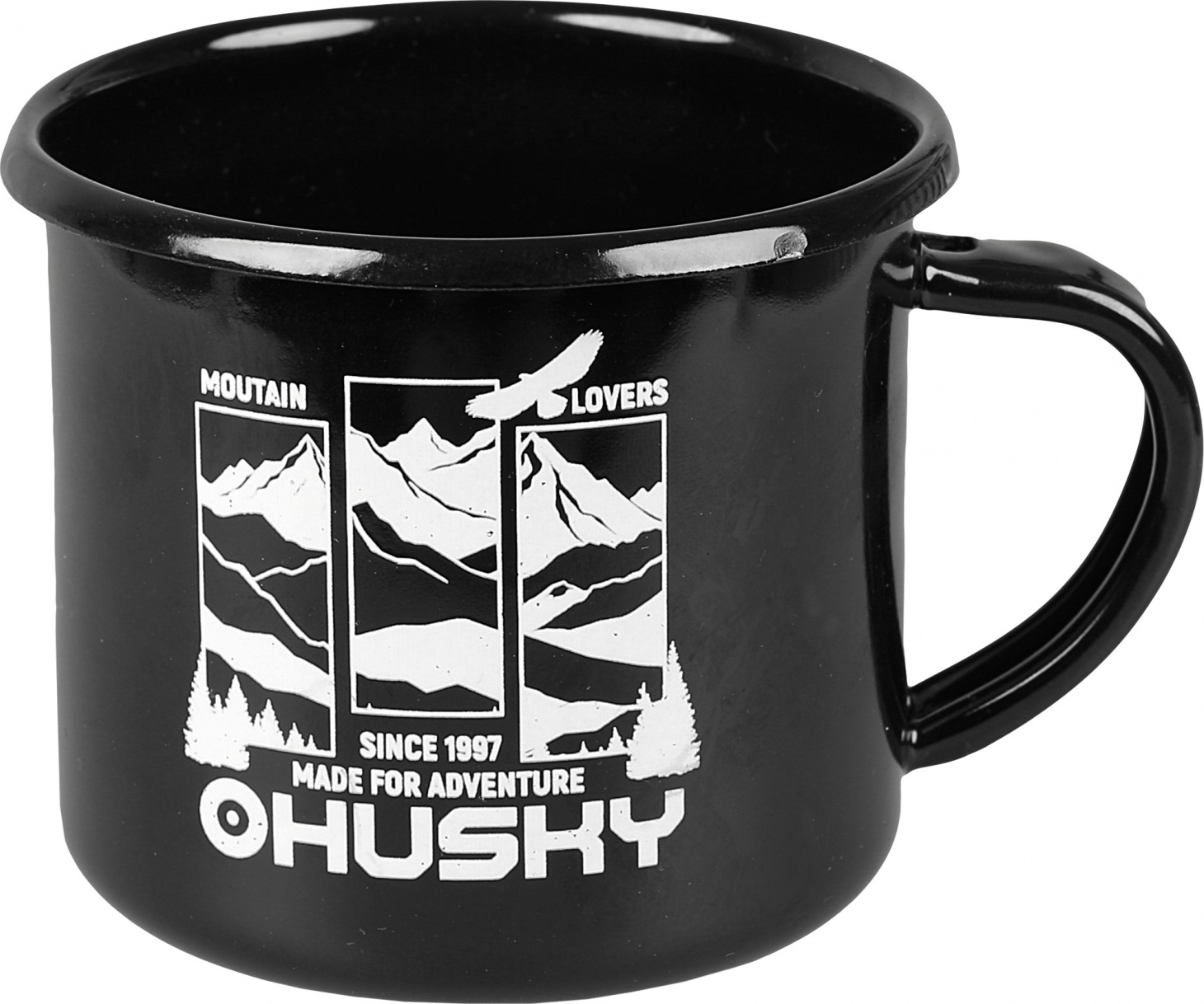 Plechový hrnek HUSKY hory-černý Velikost: onesize