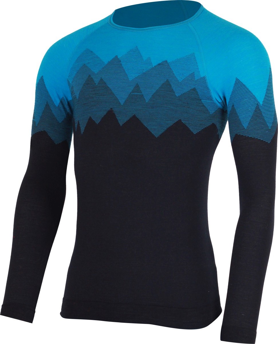 Pánské merino triko LASTING Welor modré Velikost: L/XL