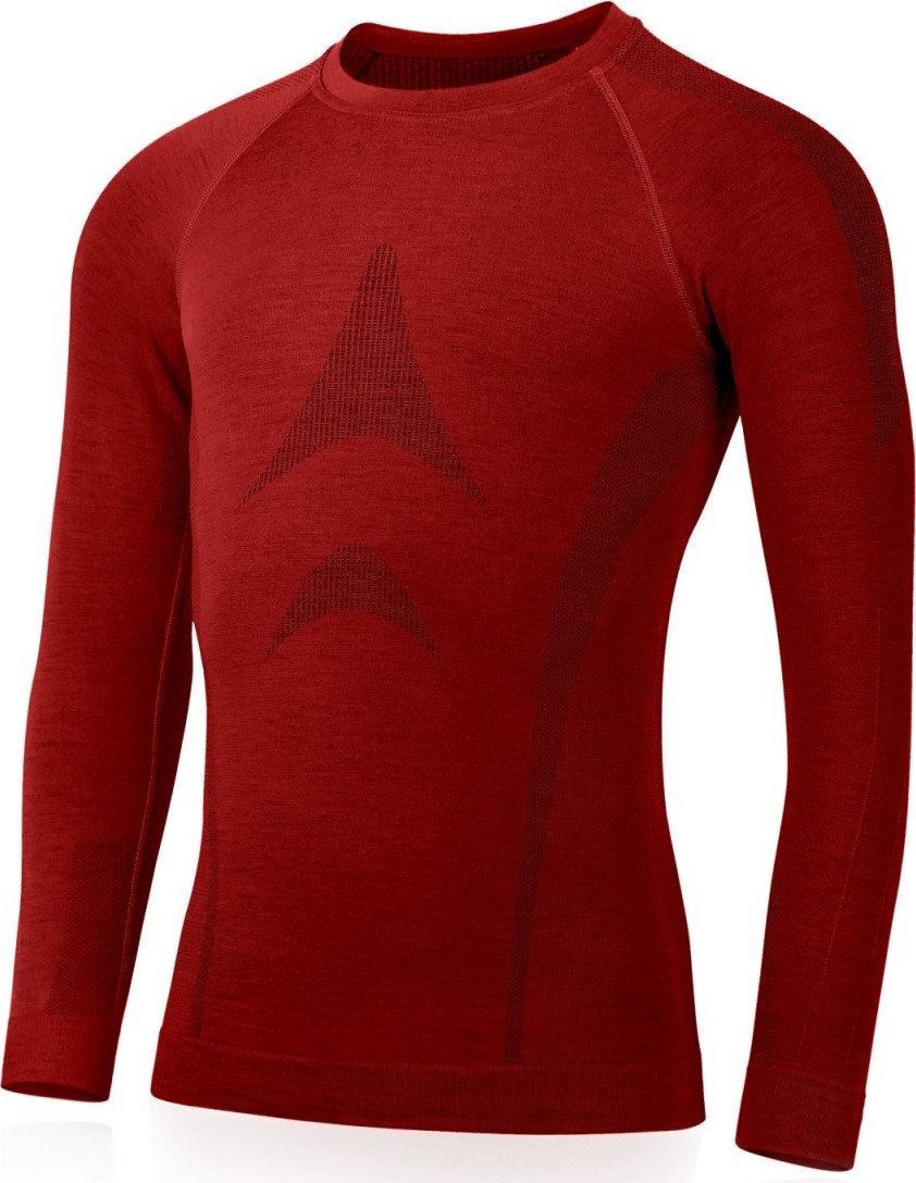 Pánské merino triko LASTING Wolf červené Velikost: S/M