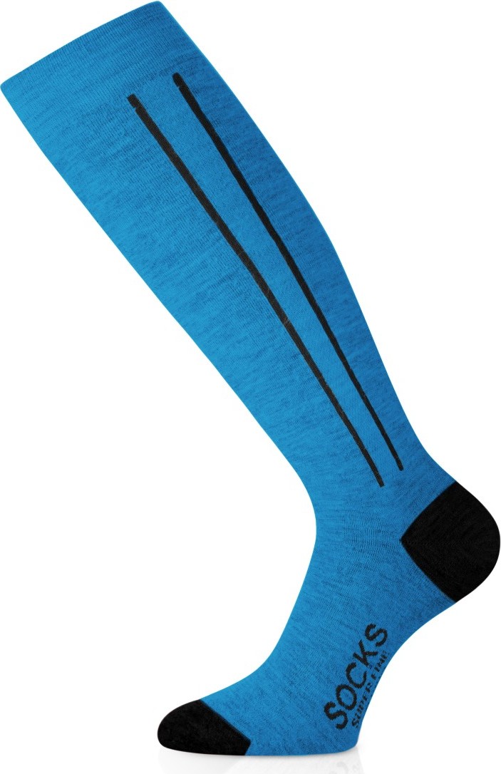 Unisex lyžařské merino podkolenky LASTING Fwc modré Velikost: (34-37) S