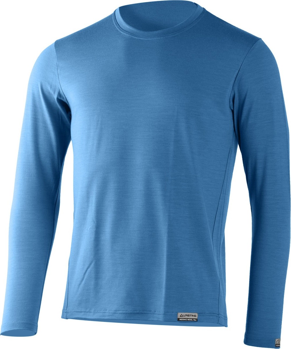 Pánské merino triko LASTING Alan modré Velikost: S