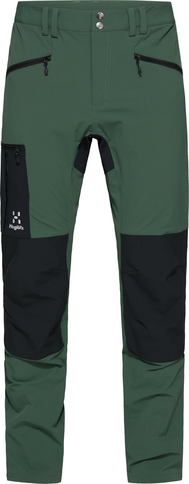 Pánské softshellové kalhoty Haglöfs Rugged Slim - zelená/černá Velikost: 52