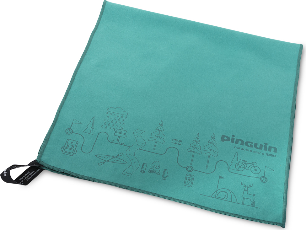 Ručník PINGUIN Micro Towel L Map zelený
