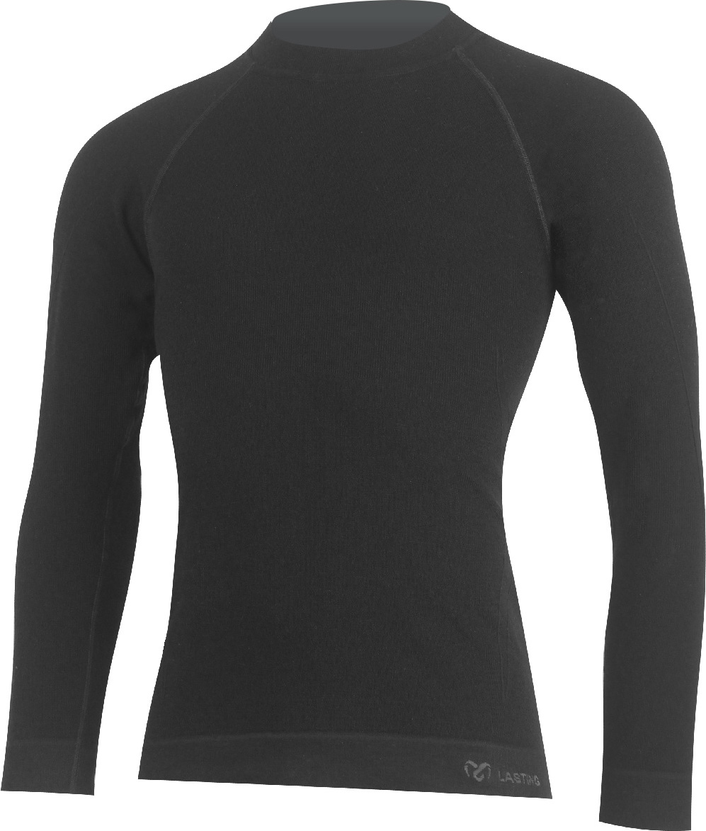 Pánské merino triko LASTING Wilda černé Velikost: S/M