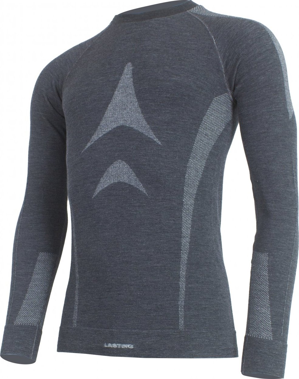 Pánské bezešvé merino triko LASTING Wolf černé Velikost: S/M