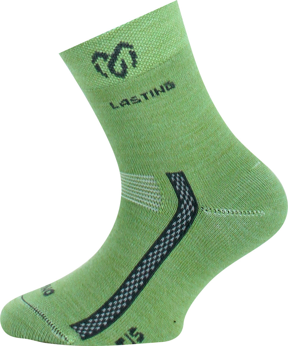 Dětské merino ponožky LASTING Tjs zelené Velikost: (24-28) XXS