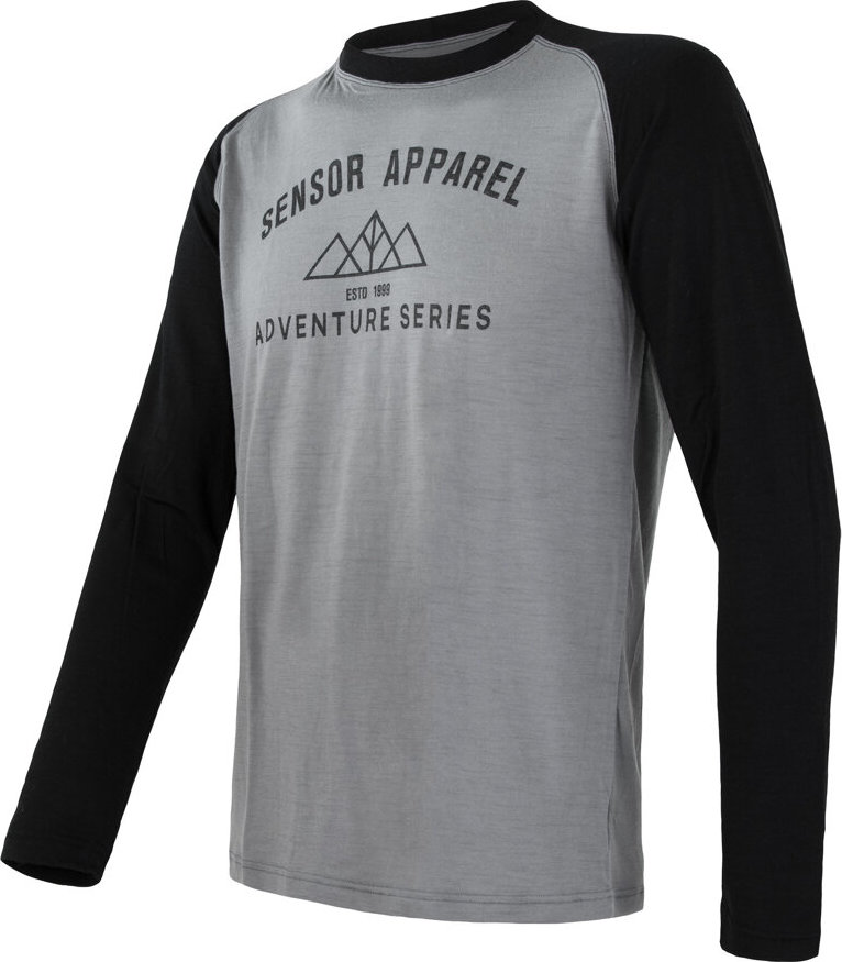 Pánské merino tričko SENSOR active adventure šedá Barva: černá, Velikost: XL
