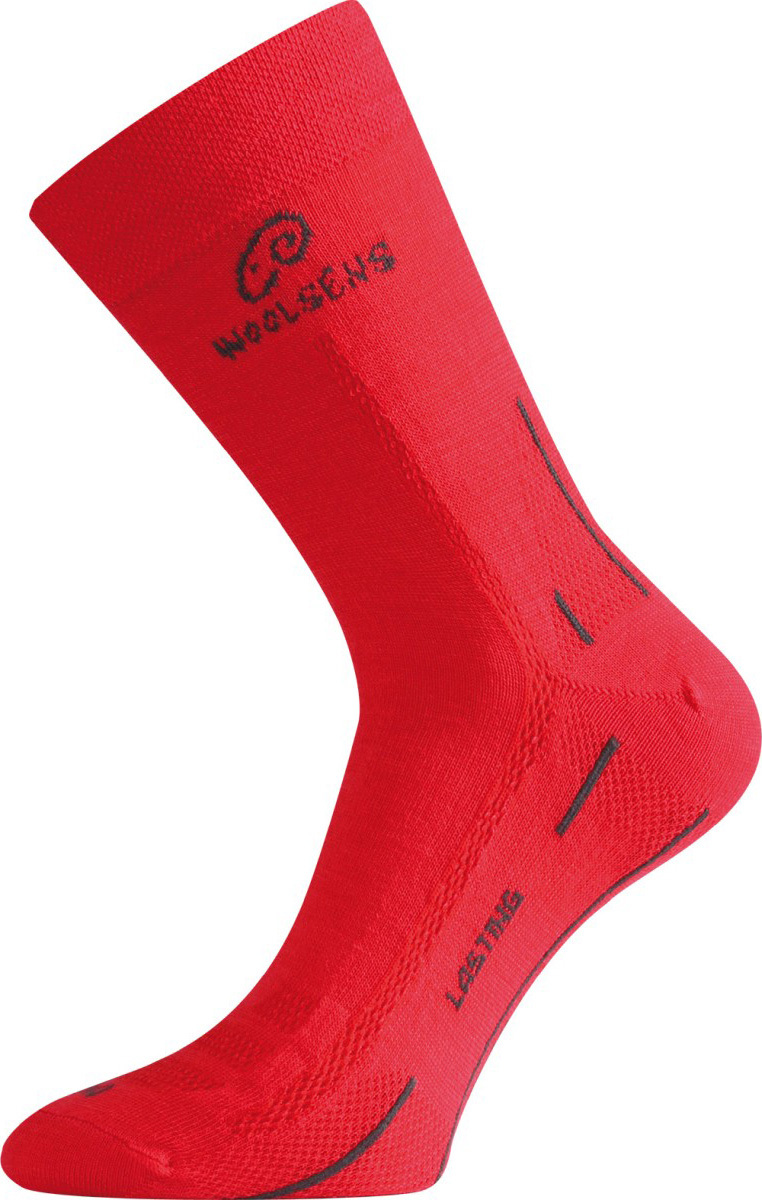 Merino ponožky LASTING Wls červené Velikost: (38-41) M
