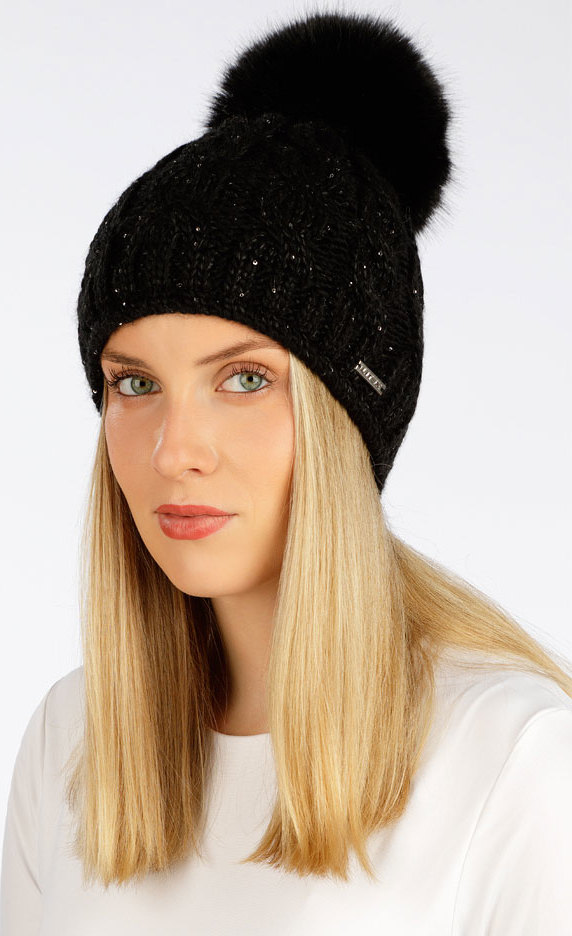 Dámská pletená čepice LITEX černá Velikost: UNI