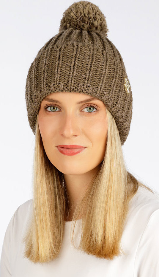 Pletená čepice LITEX hnědá Velikost: UNI