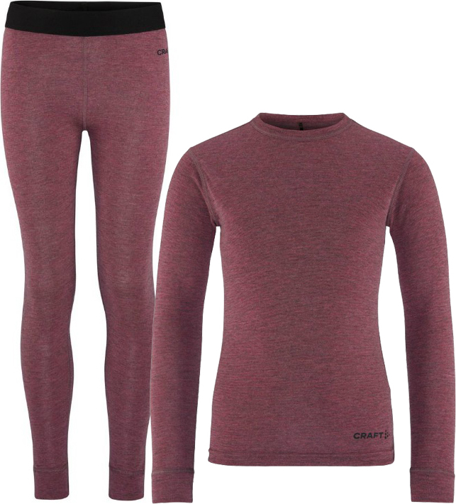 Dětský funkční set CRAFT CORE Wool Merino - růžová Velikost: 134