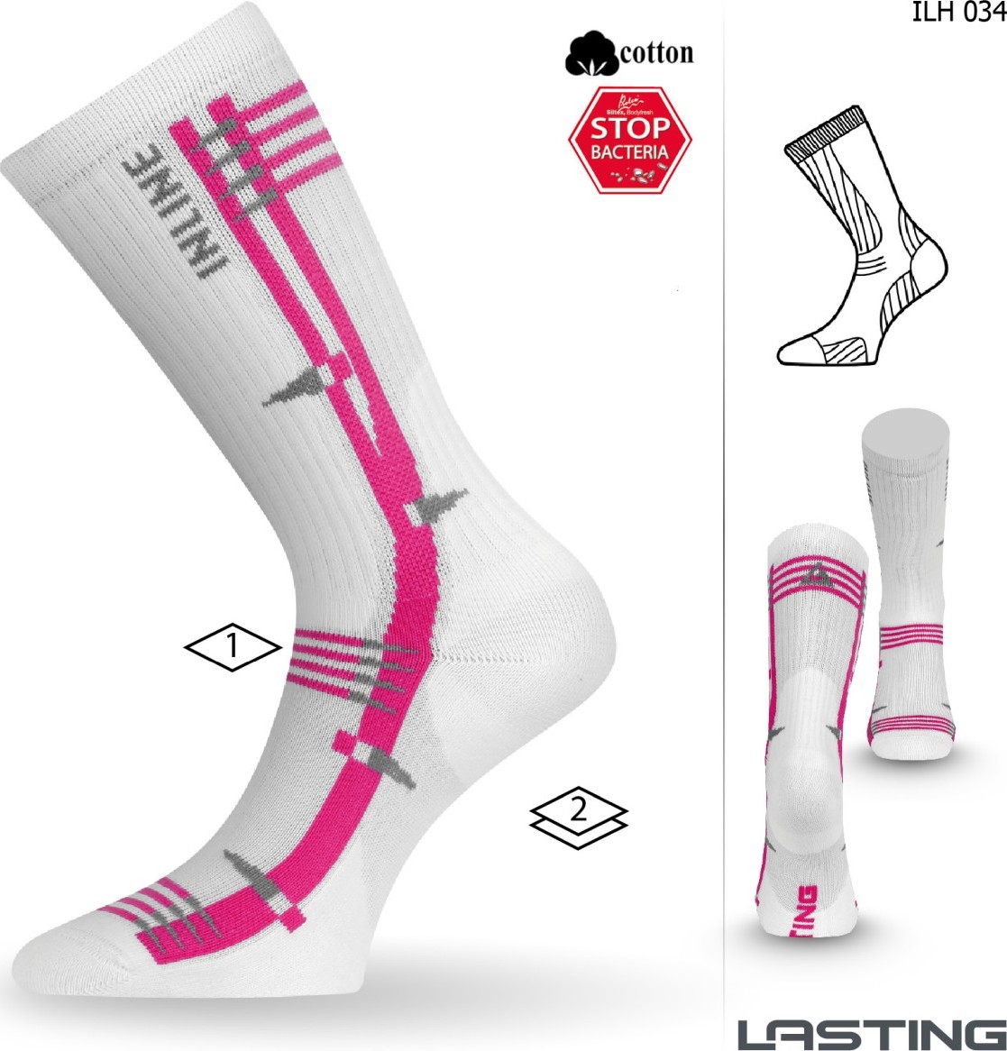 Funkční inline ponožky LASTING Ilh bílé Velikost: L