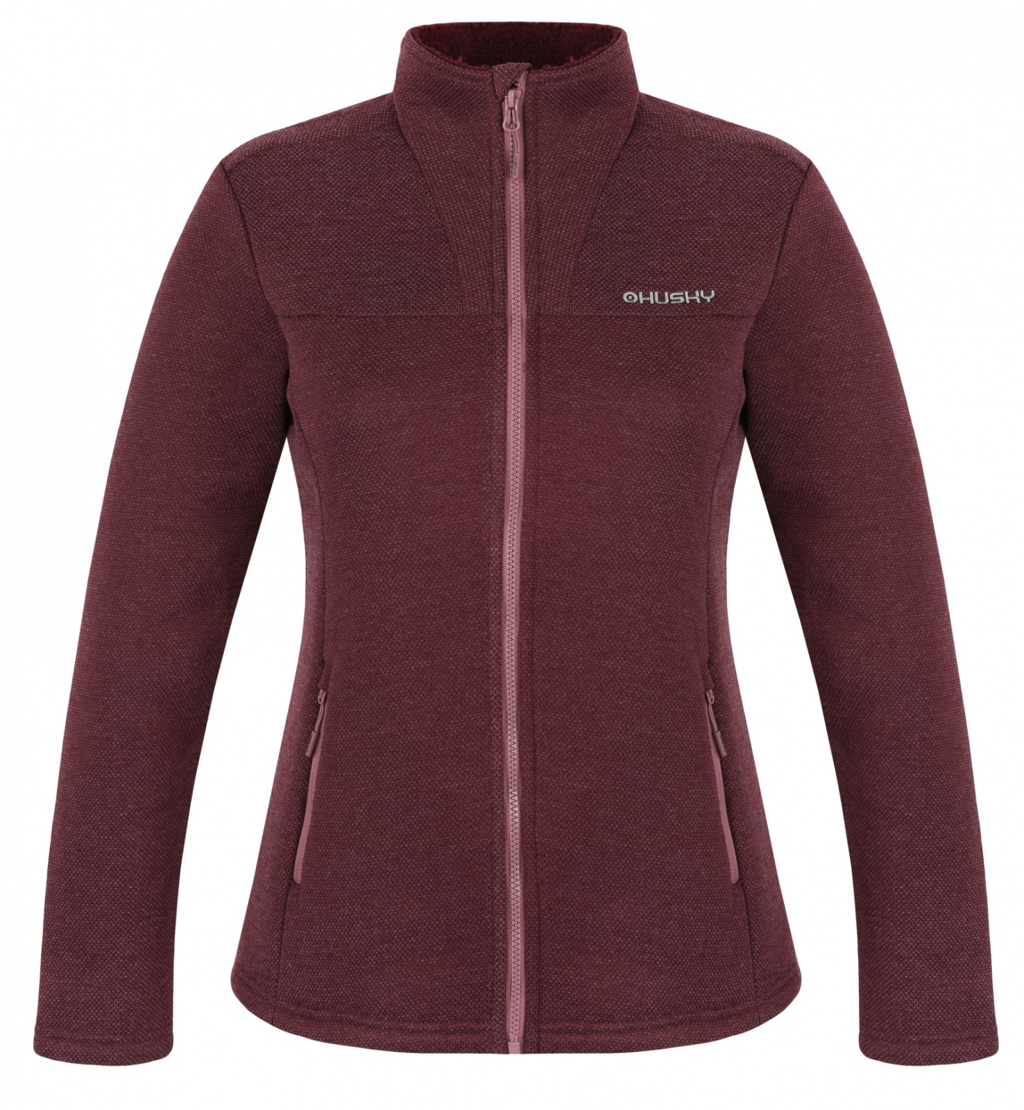 Dámský svetr na zip HUSKY Akra L tmavě červený Velikost: M