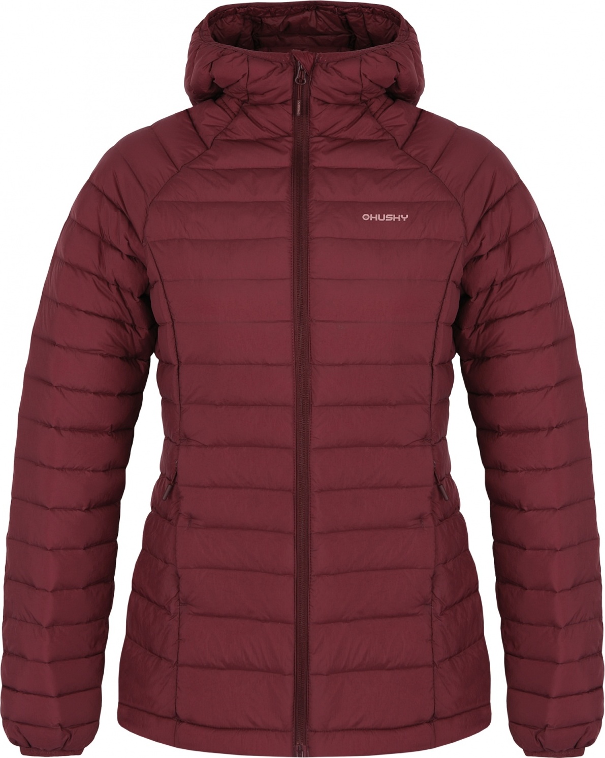 Dámská péřová bunda HUSKY Dreeser L tmavě červená Velikost: XXL