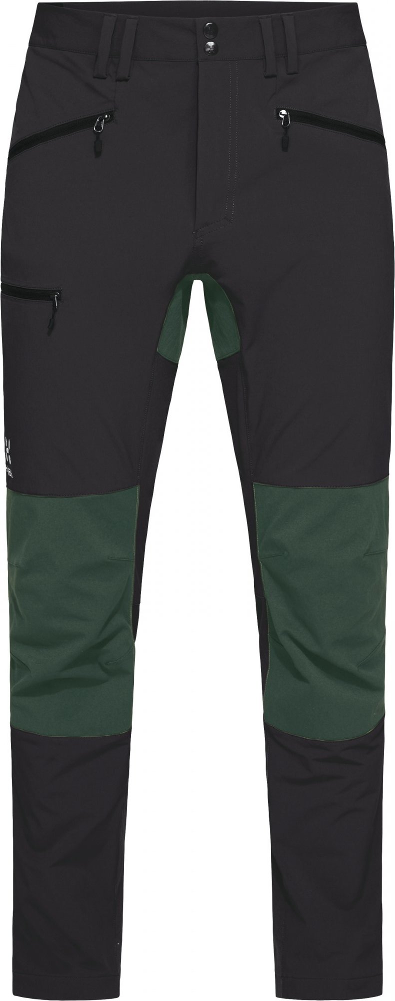 Pánské softshellové kalhoty Haglöfs Mid Slim - černá/zelená Velikost: 54