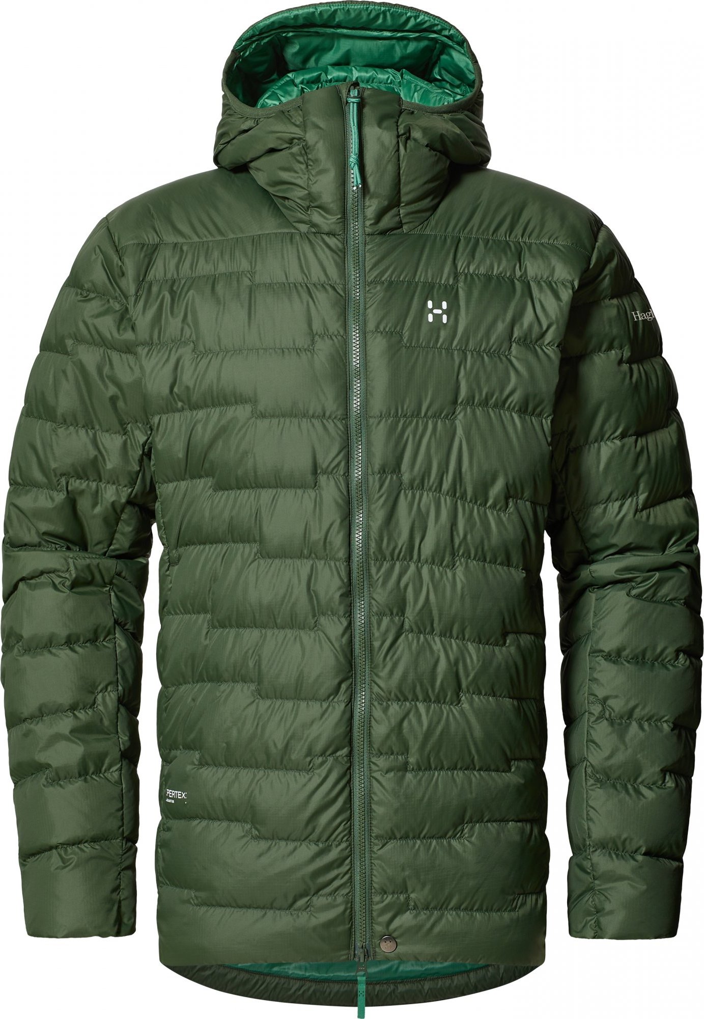 Pánská péřová bunda Haglöfs ROC Flash Down hood - zelená Velikost: M