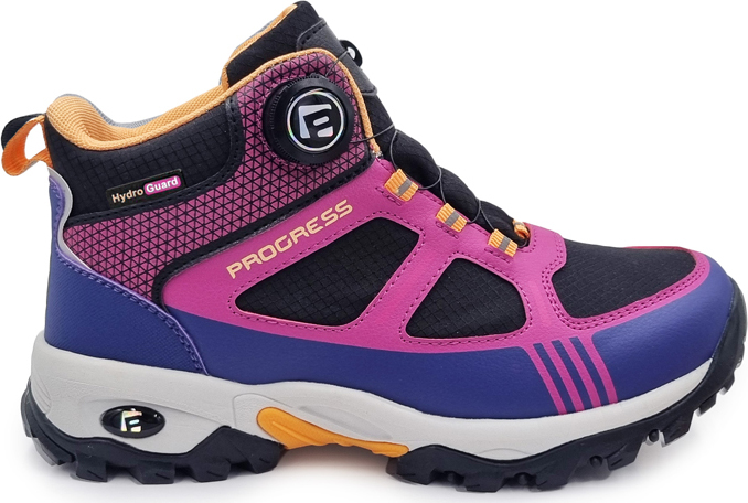 Kotníkové boty PROGRESS Trek MID WP s membránou - černá/malinová/tm.modrá Velikost: 38