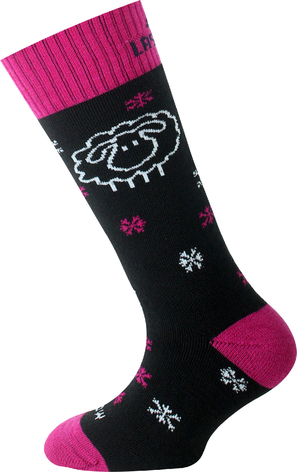 Dětské merino lyžařské ponožky LASTING SJW černé Velikost: S