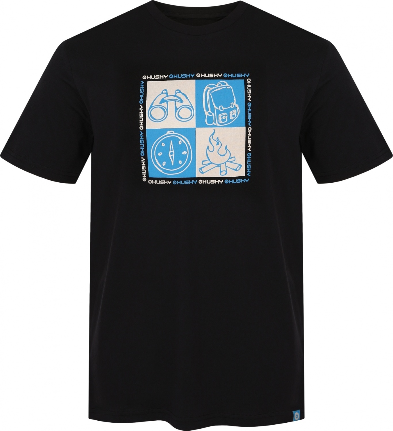 Pánské bavlněné triko HUSKY Tee Square M černé Velikost: S