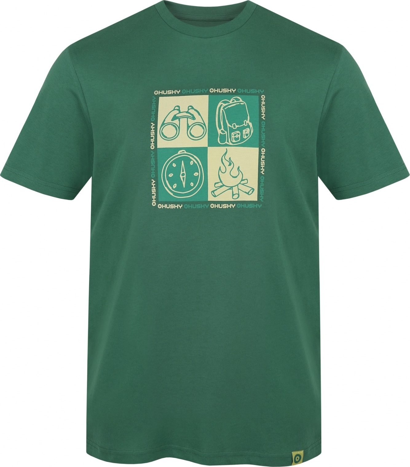 Pánské bavlněné triko HUSKY Tee Square M zelené Velikost: S