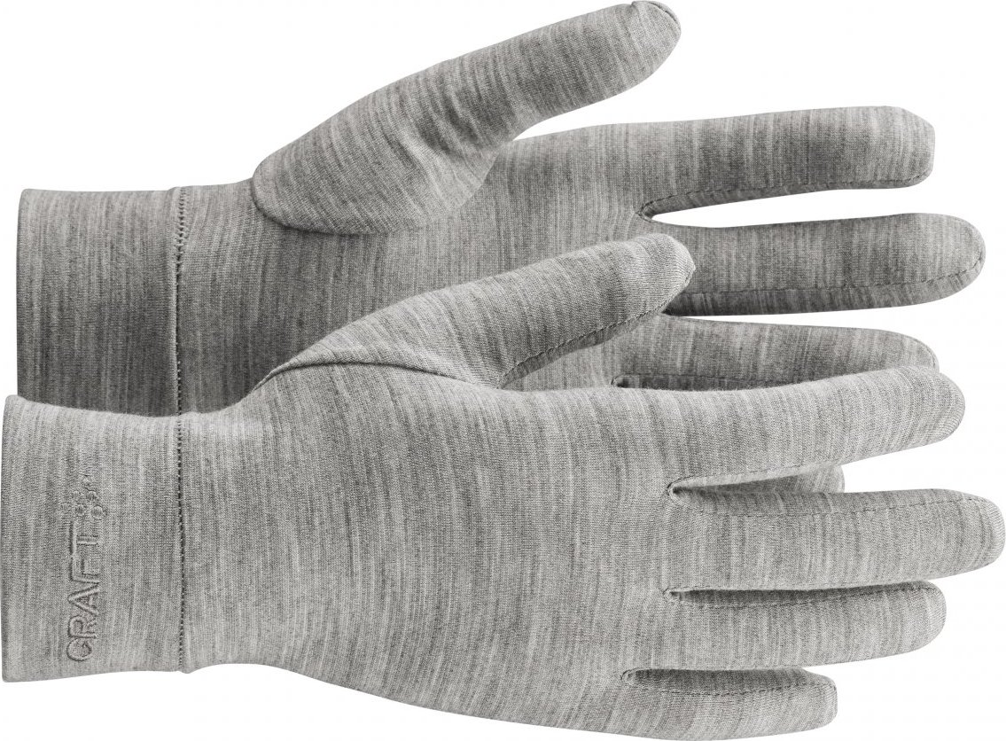 Vlněné merino rukavice CRAFT Essence Wool Light - šedá Velikost: XL