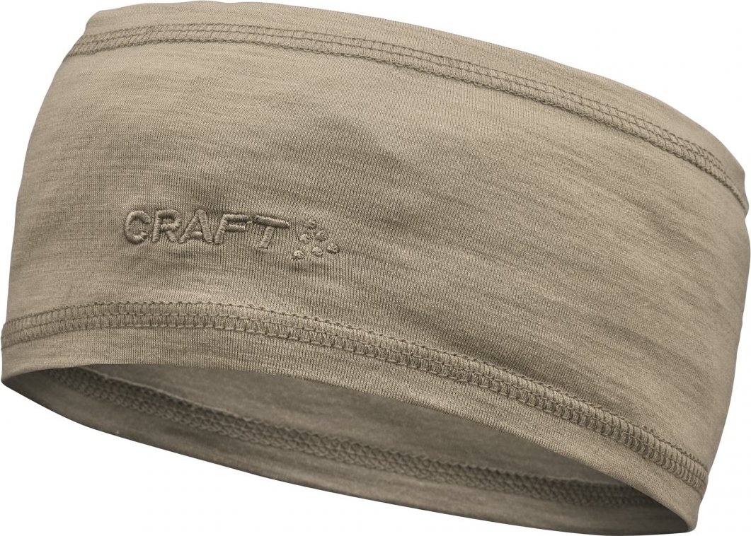 Vlněná merino čelenka CRAFT Essence Wool - béžová Velikost: S-M