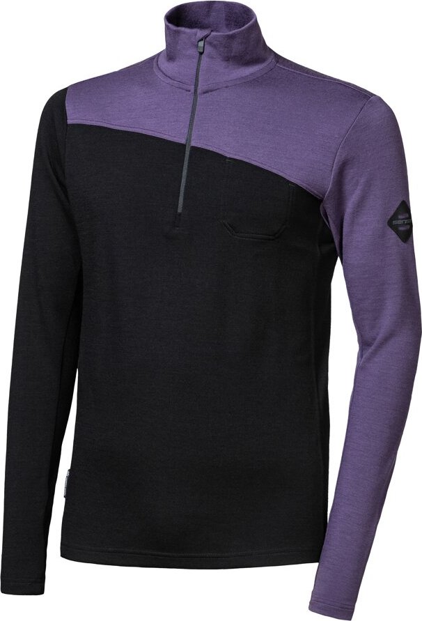 Pánská merino mikina SENSOR Extreme up černá/grape purple Barva: černá, Velikost: L