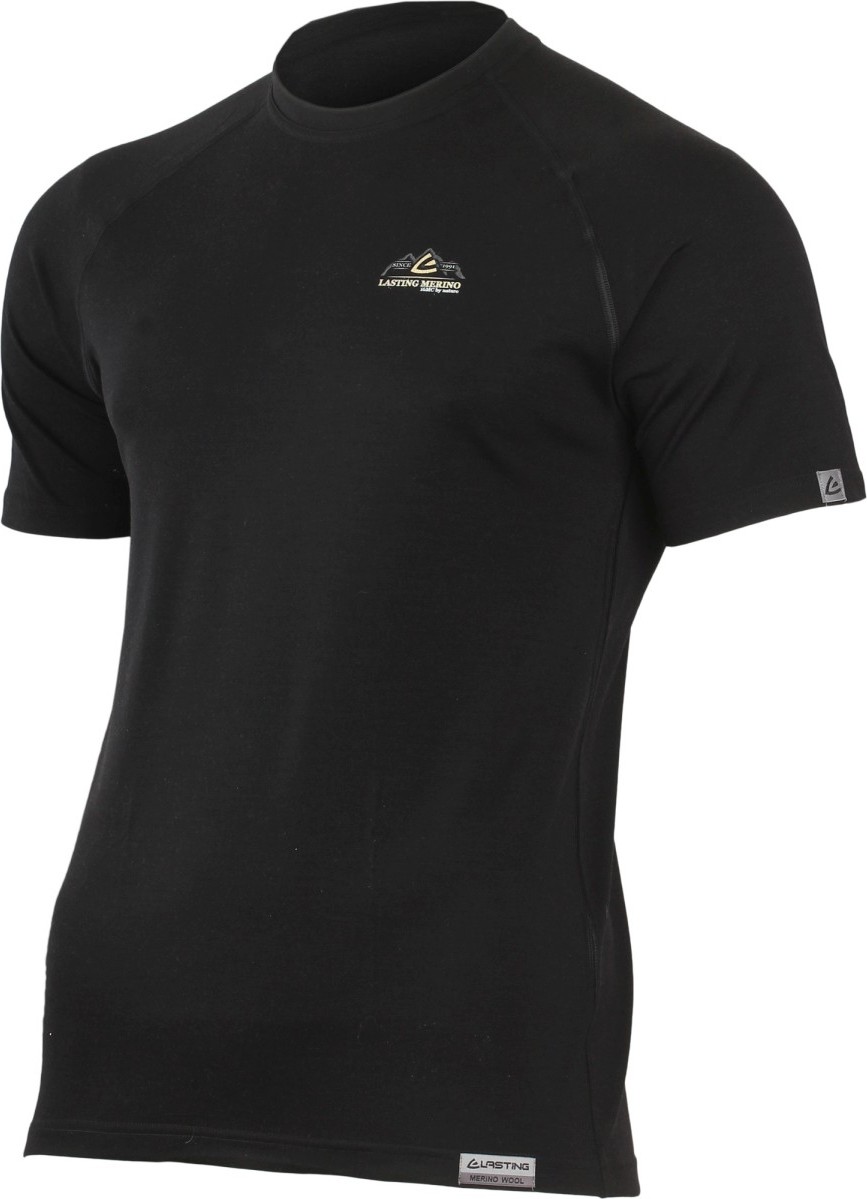Pánské merino triko LASTING Karel černé Velikost: M
