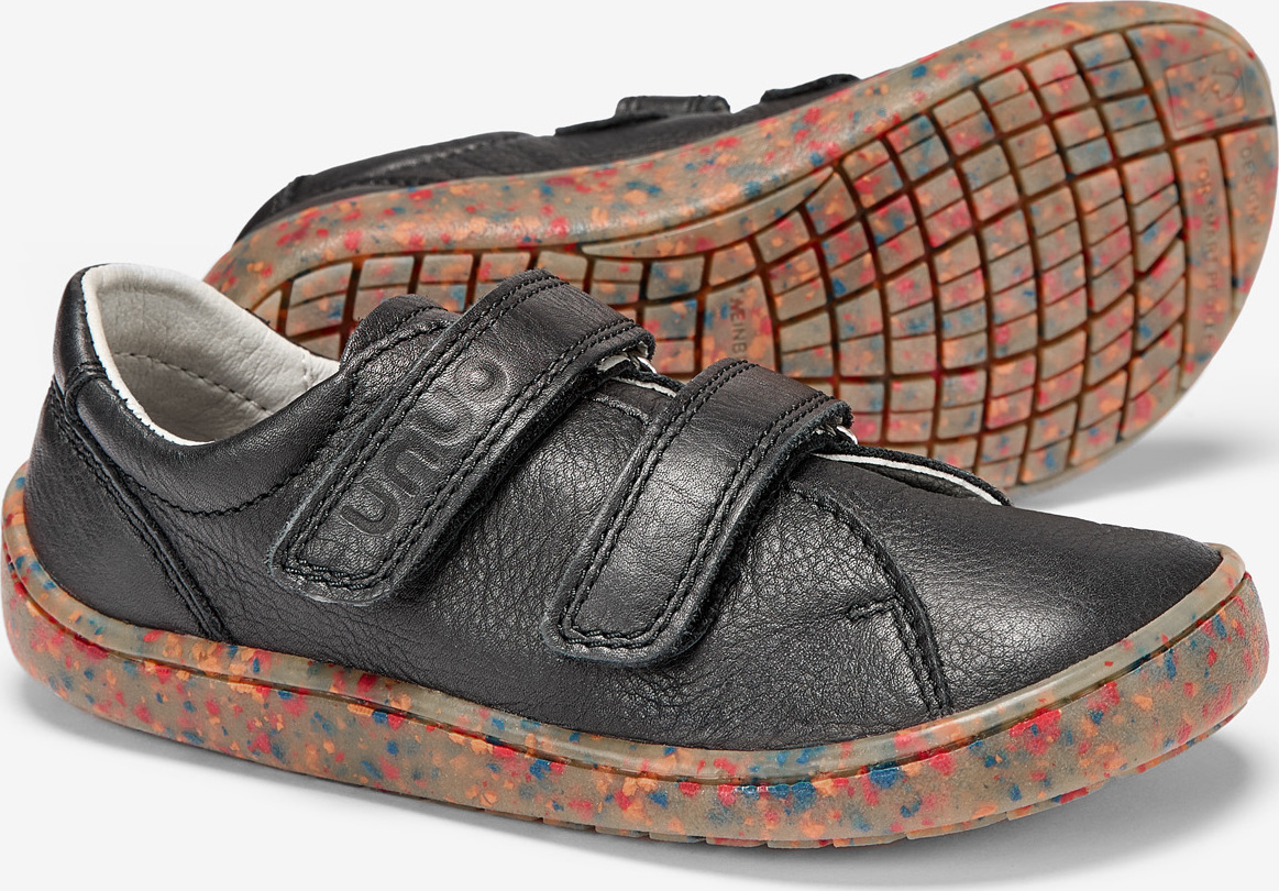 Unuo Dětské kožené barefoot boty UNUO, Černá Velikost: 35