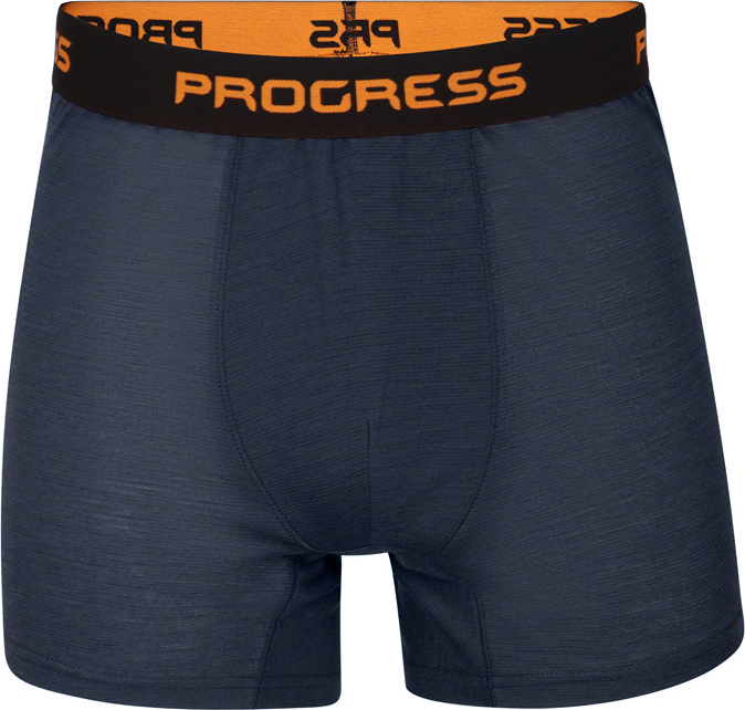 Pánské merino boxerky PROGRESS MA SKN 125- černo-modrá Velikost: M