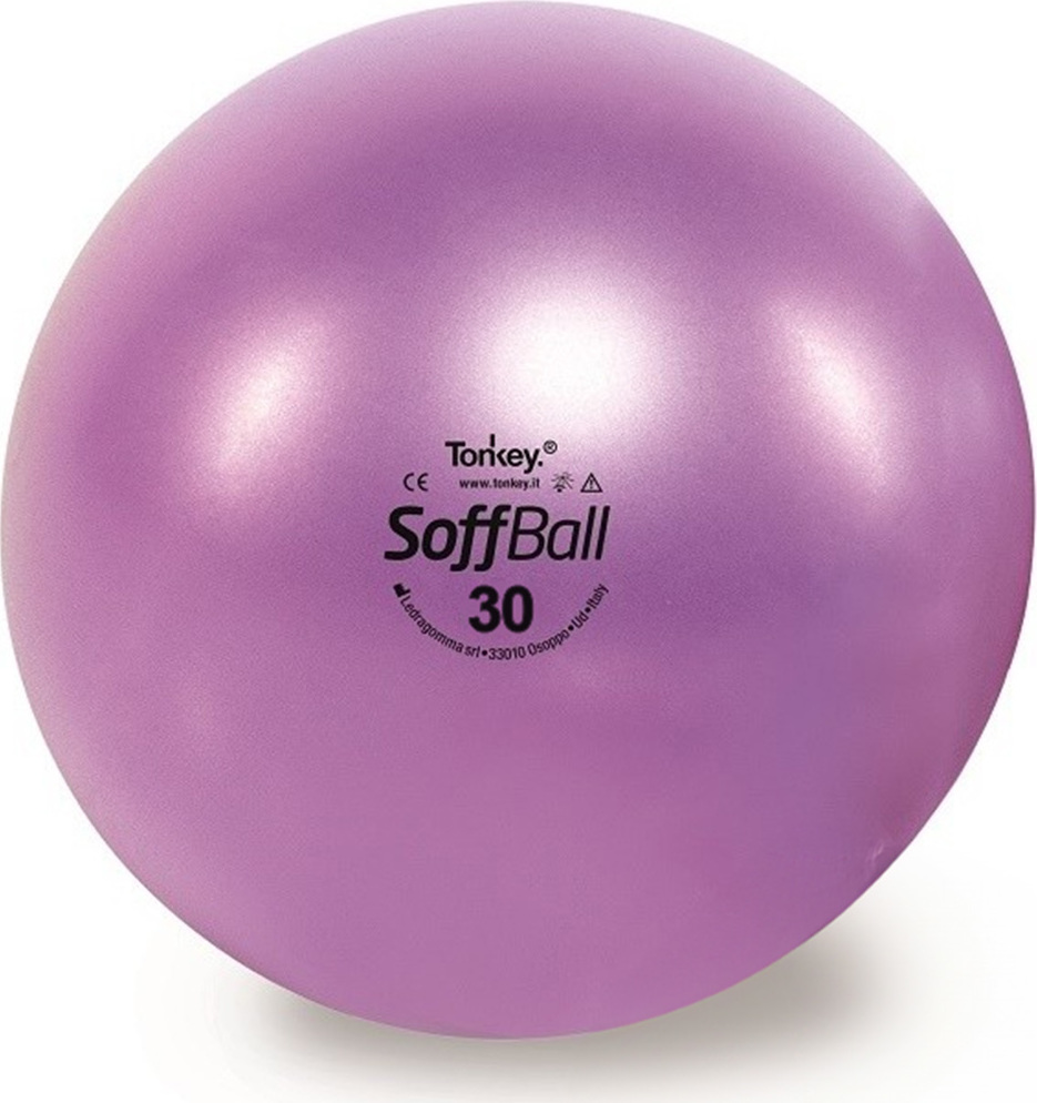 Maxafe míč LEDRAGOMMA TONKEY SOFFBALL 30 cm, fialová, krabička