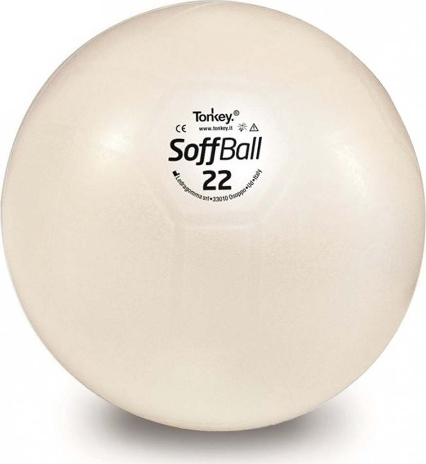 Maxafe míč LEDRAGOMMA TONKEY SOFFBALL 22 cm, smetanová, krabička