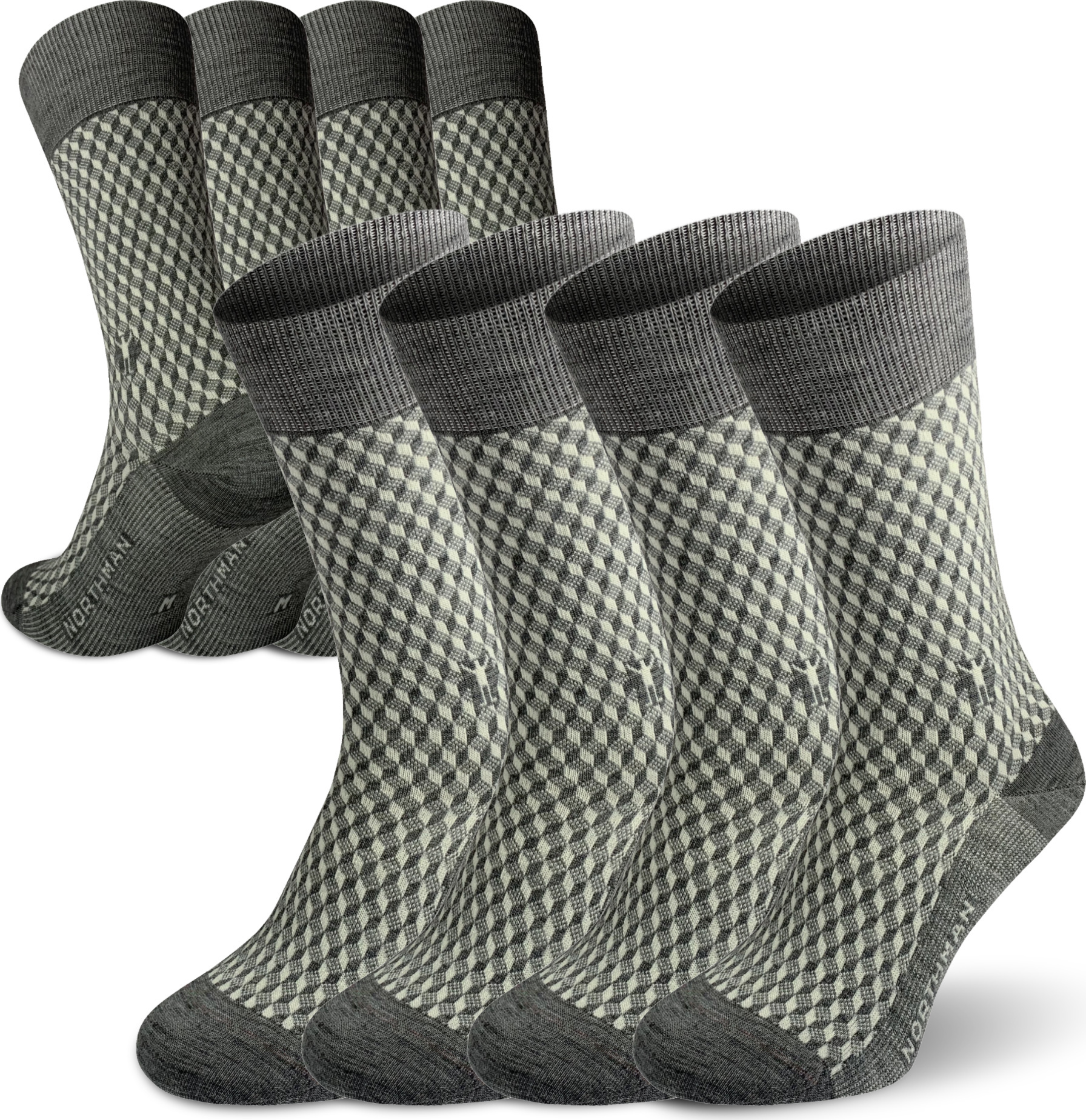 Ponožky Merino NORTHMAN Horten 4-pack šedé Velikost: 39-41