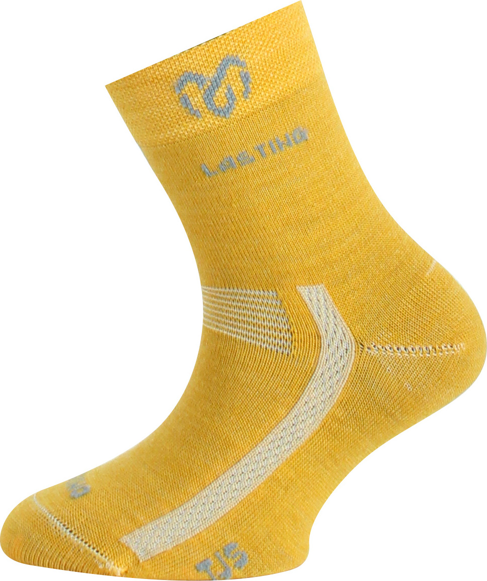 Dětské merino ponožky LASTING TJS žluté Velikost: S