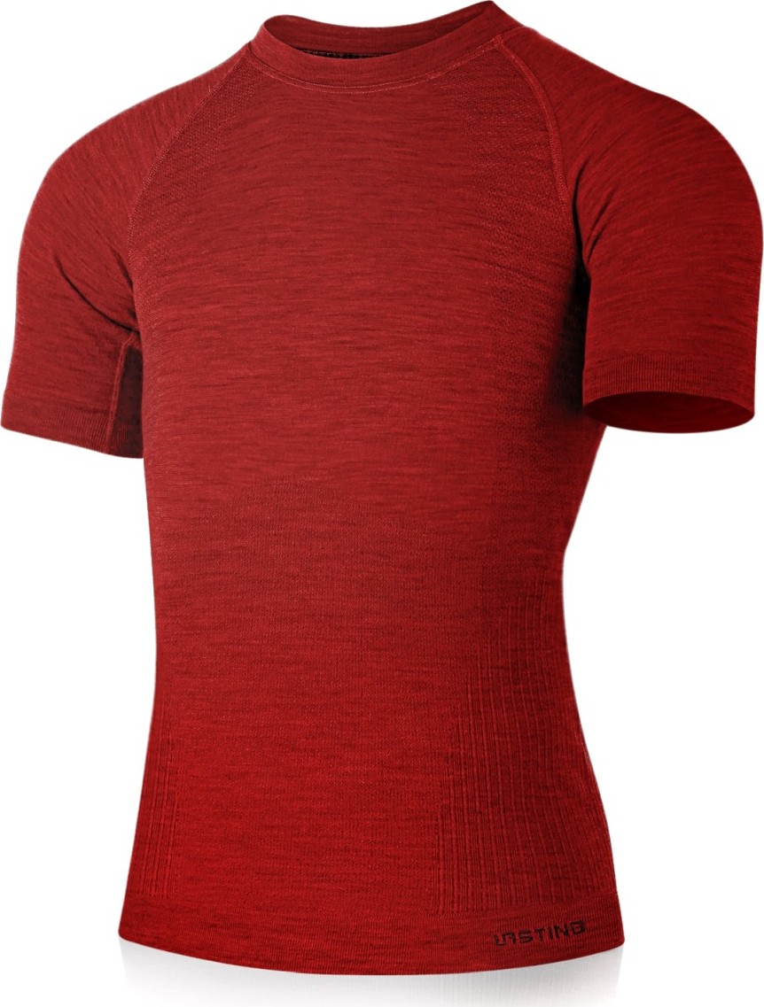Pánské merino triko LASTING Mabel červené Velikost: L/XL