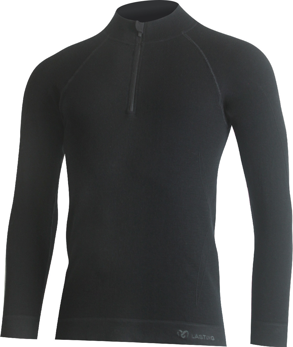 Pánské merino triko LASTING Witek černé Velikost: S/M
