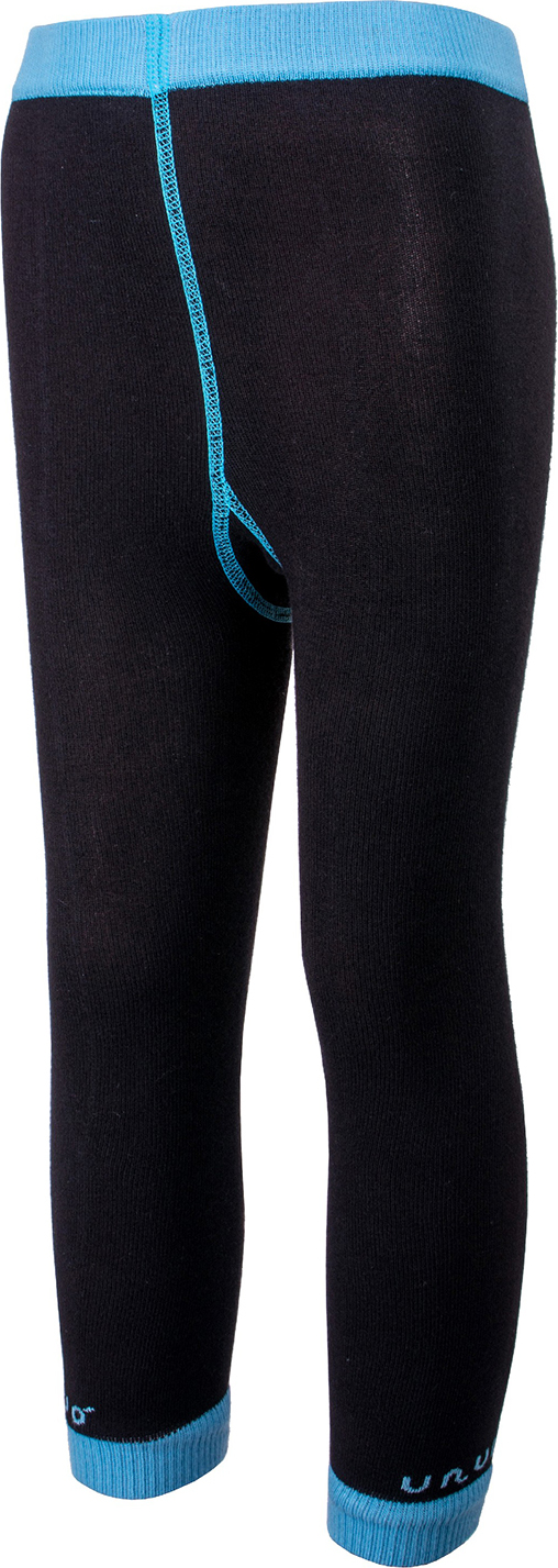 Trepon Dětské bambusové legíny UNUO  černé s tyrkysovou (Bamboo leggings) Velikost ponožky, punčocháče, legíny EU: 92/98