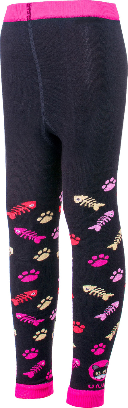 Trepon Dětské bambusové legíny UNUO kočka fuchsiové (Bamboo leggings) Velikost ponožky, punčocháče, legíny EU: 122/128