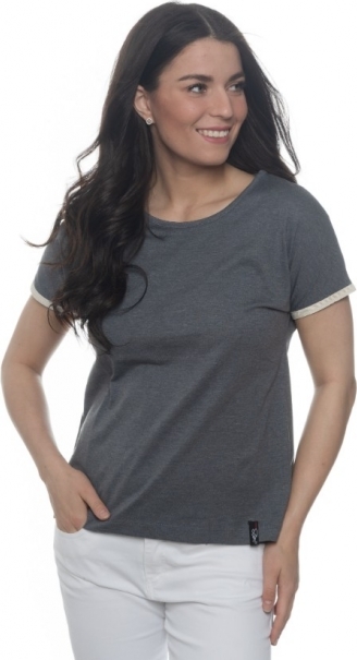 Dámské triko s krátkým rukávem SAM 73 šedá tmavá Velikost: L