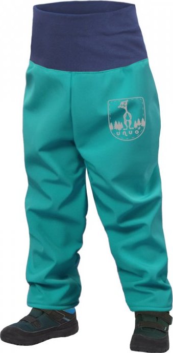 Batolecí softshellové kalhoty s fleecem UNUO Sv. smaragdová Evžen Velikost: 80/86