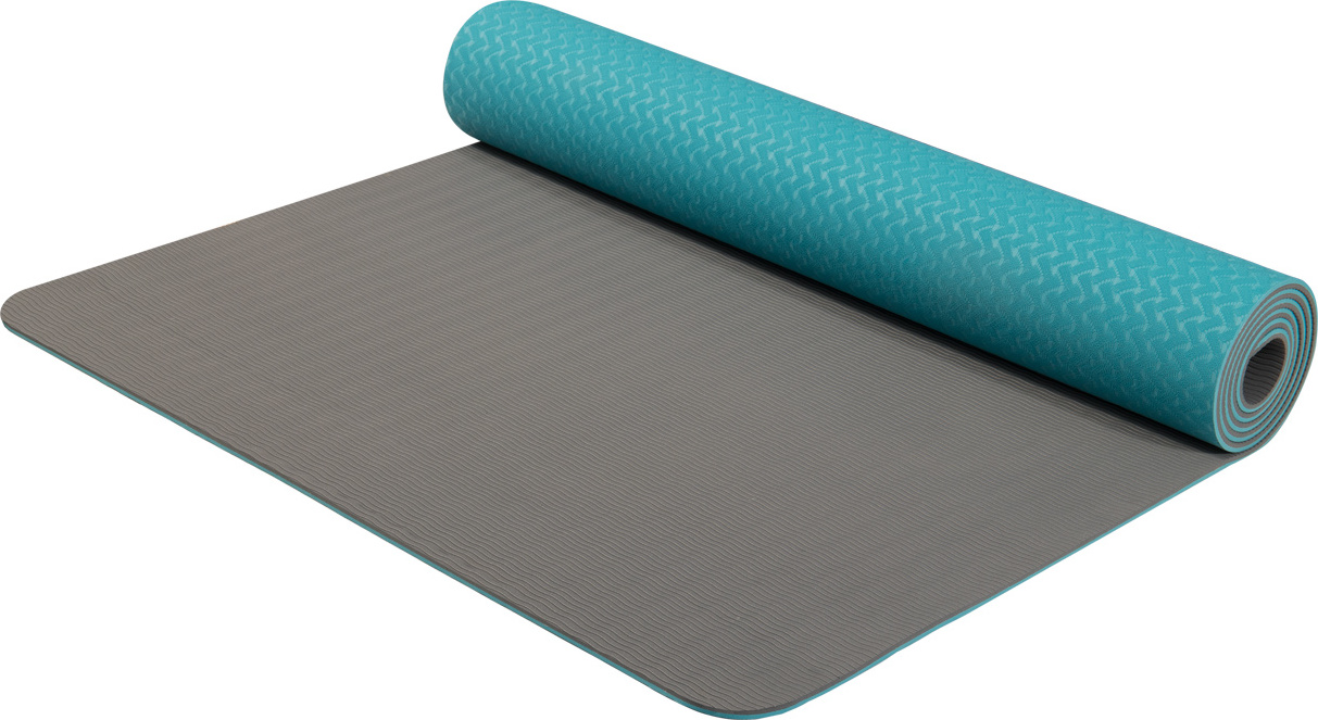 Yoga Mat YATE dvouvrstvá tyrkys/šedá