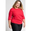 Dámské bavlněné triko CITYZEN Plus Size červené s elastanem