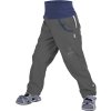 Softshellové kalhoty bez zateplení UNUO  Antracitové + reflexní obrázek Evžen (Velikost 98/104)