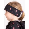 Dětská čelenka UNUO fleecová Elise, Černá, Květiny (Velikost M (49 - 52 cm))