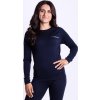 Dámské merino triko PROGRESS MT Tdrz 250 s dlouhým rukávem - černo-modrá (Velikost S)