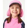 Dětská kšiltovka UNUO s plachetkou a UV ochranou 50+, Růžová, Květiny (Velikost XS (42 - 44 cm))