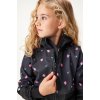 Dívčí softshellový kabát UNUO s fleecem Street, Černá, Květiny (Velikost 98/104)