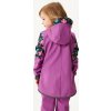 Dívčí softshellový kabát UNUO s fleecem Street, Ostružinová, Kytičky (Velikost 98/104)