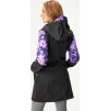 Dámský softshellový kabát UNUO s fleecem Street, Černá, Kytky (Velikost XS)
